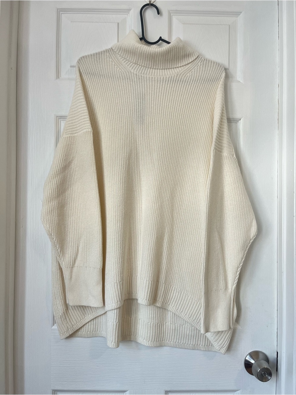 J.crew ivory Cream Turtleneck cotton cashmere ribbed Sweater size 2X